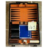Vintage Fred Roberts Co. backgammon set in a br..