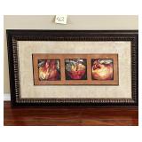 framed print features a 3-piece vignette of fru..