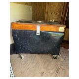 Large handmade tool trunk on wheels