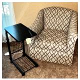 Occasional chair & height-adjustable snack table