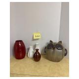 Assorted decor including a large owl
