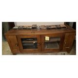 Entertainment cabinet, as is, with assorted VHS..