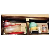 Contents of Cabinet including Tupperware S & P ..