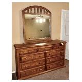 Nine-drawer dresser & mirror