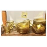 Vintage set of Depression Federal Glass amber b..