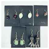 5 Pair .925 Sterling Silver Earrings