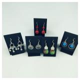 5 Pair .925 Sterling Silver Earrings