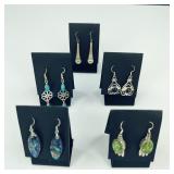 5 Pair .925 Sterling Silver Earrings