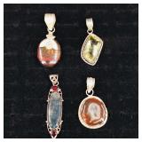 .925 Sterling Silver & Stone Pendants