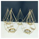 Gold Geometric Hanging Candle Holders