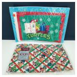 Vintage Christmas Wrap & Ninja Turtle Gift Boxes