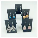 5 Pair .925 Sterling Silver Earrings
