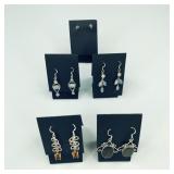 5 Pair .925 Sterling Silver Earrings
