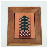 Christmas Pottery Tile Handcrafted by Local Artist