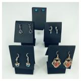 5 Pair .925 Sterling Silver Earrings