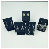 5 Pair .925 Sterling Silver Earrings