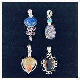 .925 Sterling Silver & Stone Pendants