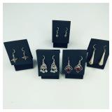5 Pair .925 Sterling Silver Earrings