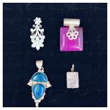 .925 Sterling Silver & Stone Pendants