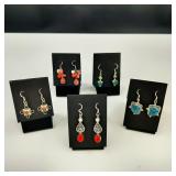 .925 Sterling Silver & Stone Earrings