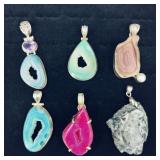 .925 Sterling Silver & Stone Pendants