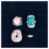 .925 Sterling Silver & Stone Rings