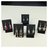 .925 Sterling Silver & Stone Earrings