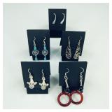 5 Pair .925 Sterling Silver Earrings