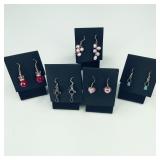 5 Pair .925 Sterling Silver Earrings
