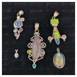 .925 Sterling Silver & Stone Pendants