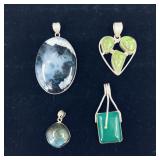 .925 Sterling Silver & Stone Pendants