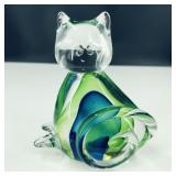 Vintage Murano Glass Cat Figurine