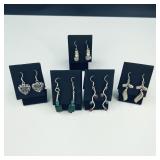 .925 Sterling Silver & Stone Earrings