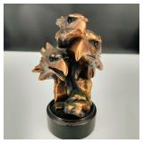 Vintage Three Eagles Bronze Head Bust