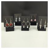 5 Pairs .925 Sterling Silver & Stone Earrings