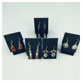 5 Pair .925 Sterling Silver Earrings