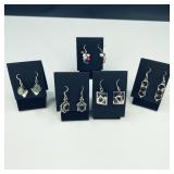 .925 Sterling Silver & Stone Earrings