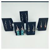 .925 Sterling Silver & Stone Earrings