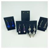 5 Pair .925 Sterling Silver Earrings
