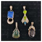.925 Sterling Silver & Stone Pendants