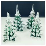Vintage Crystal Art Glass Christmas Trees