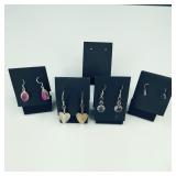 5 Pair .925 Sterling Silver Earrings