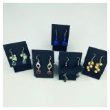 5 Pair .925 Sterling Silver Earrings