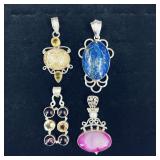 .925 Sterling Silver & Stone Pendants