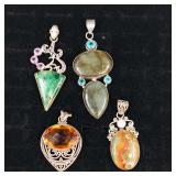 4 .925 Sterling Silver Pendants