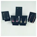 5 Pair .925 Sterling Silver Earrings
