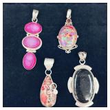 .925 Sterling Silver & Stone Pendants