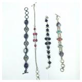 .925 Sterling Silver & Stone Bracelets