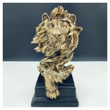 Gold Resin Lion Statue / Book End