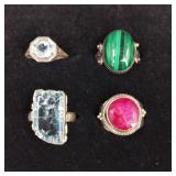 .925 Sterling Silver & Stone Rings